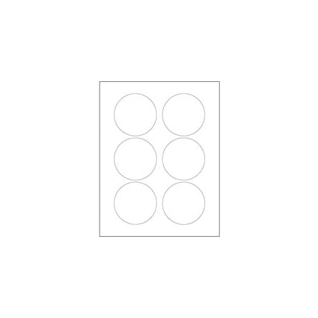 Bubblefast 3'' Glossy White Circle Laser Labels-6 Labels per Sheet BFLL304