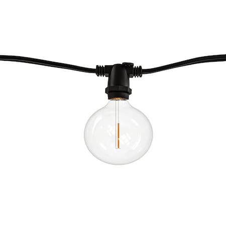 Bulbrite Outdoor/Indoor 14 ft. Plug-In Globe Bulb G16 Shatter Resistant LED Blk Strng Lght w/10 Sockets-Bulbs 812123
