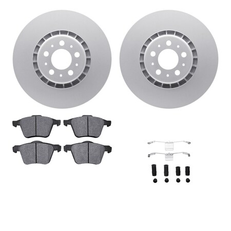Dynamic Friction Co DFC GEOSPEC Coated Rotors with 5000 Brake Pads - Ceramic and Hardware 4512-27095