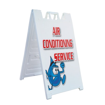 Signmission Air Conditioning Service, A-Frame & 2 Sign Inserts, Heavy-Duty Plastic Frame SBHD-C-2436-Air Conditioning Service
