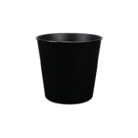 Homeroots 11in Black Recycled Plastic Indoor Outdoor Round Pot Planter 488188