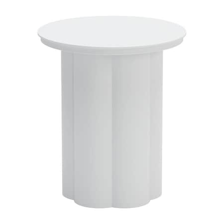 Homeroots 19" White Aluminum Round Pedestal End Table 556552