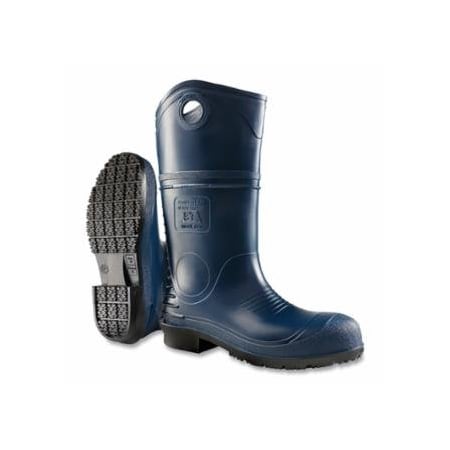 Dunlop Protective Footwear DuroPro Rubber Boots, Steel Toe, Men's 14, 16 in Boot, Polyblend/PVC, Blue/Black 868-8908600.14