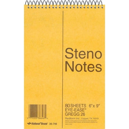 Rediform Eyeease Steno Notebook, Green RED36746
