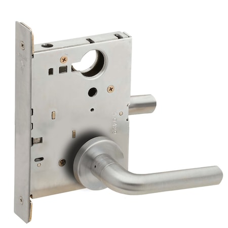 Schlage Grade 1 Full Dummy Trim with Case Mortise Lock, 02 Lever, A Rose, Satin Chrome Finish, Field Revers L9176 02A 626
