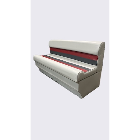 Horizon Mfg Premium Series 55 Pontoon Bench Seat Cushion with 2 Bases Gray/Red/Charcoal 3012-2X3009-ABEC