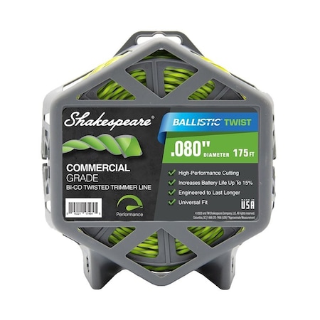 Shakespeare Ballistic 17243 Trimmer Twist Line, 0.080 in Dia, 175 ft L 17464