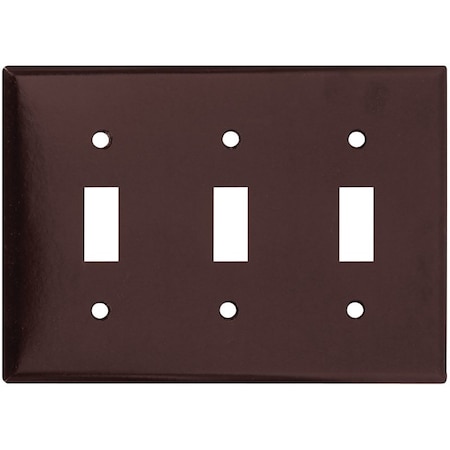 Eaton Wiring Devices Wallplate, 4-1/2 in L, 6.37 in W, 3 -Gang, Thermoset, Brown, High-Gloss 2141B-BOX