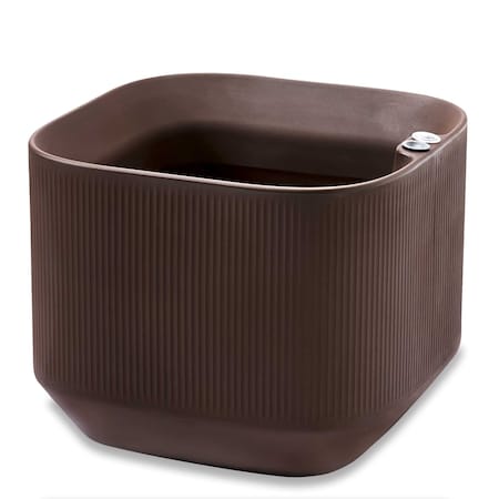 Crescent Garden TruDrop Modular Self-Watering Low Square Plant Box - Indoor/Outdoor - Bark, 20"x20"x16"H A614074