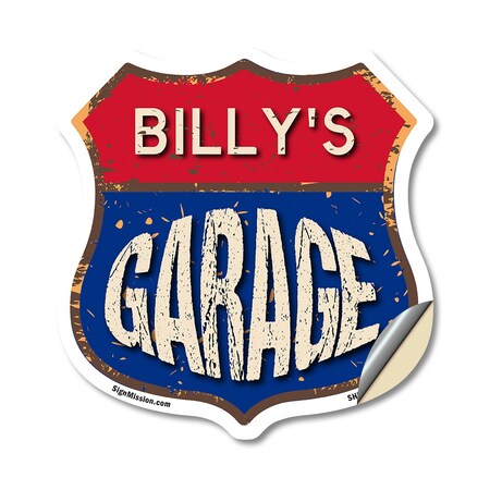 Signmission Billy's Garage, 12 Inch X 12 Inch, Vinyl Decal SHI-D-12-383-BILLY