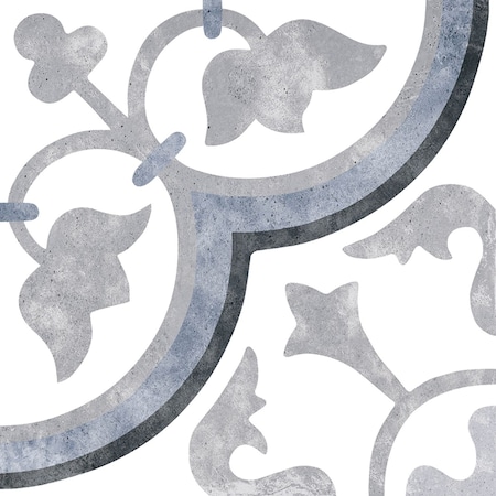 Andova Tiles Luv Passion Blue 8-in Encaustic Matte Porcelain Wall & Floor Tile, 19PK ANDLUV453