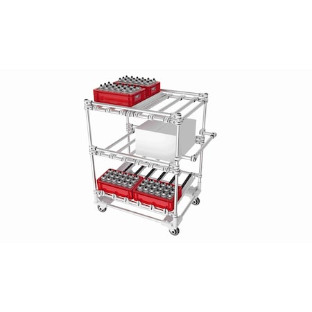 Trilogiq 3-Level Tubular Cart 2 Flanges Per Level Including Fifo Level And Horizontal Hand Bar. 32B-4