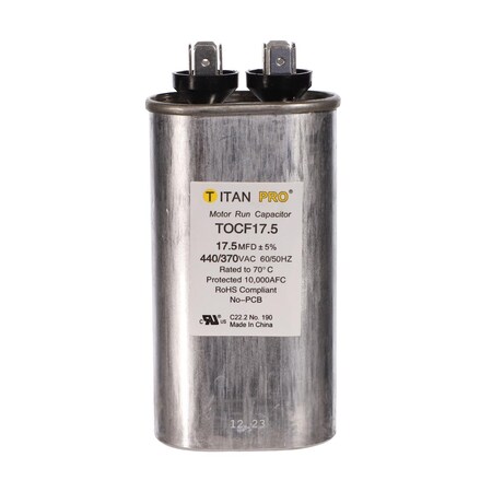 Titan Pro 17.5 MFD 440 V Oval Run Capacitor TOCF17.5