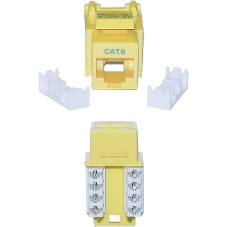 Cable Wholesale Cat6 Keystone Jack Yellow RJ45 Female to 110 Punch Down 326-120YL
