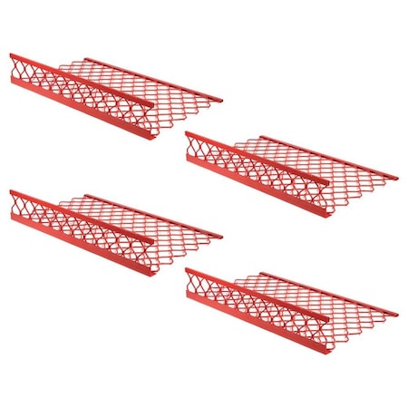 Mytee Products 48inx30in Drop Red-Coated Aluminum Mesh Brick Guard Corner Protector-L Shape Mesh Edge Guard, 4PK ACP-BG4830-Rx4