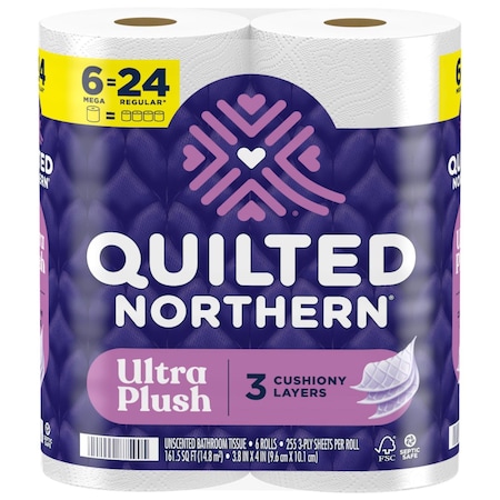 Quilted Northern Ultra Plush Toilet Paper 6 Rolls 255 sheet 1020 in. 87590