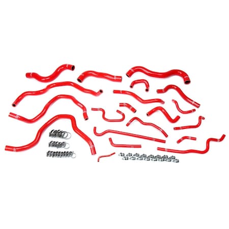 Hps Performance High Temp Reinforced Silicone Radiator and Heater Coolant Hose Kit, Red,  57-1607-RED