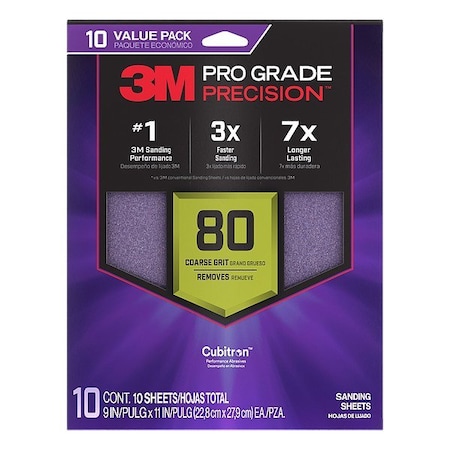 3M Precision Faster Sanding Sheets, PK10 7100328523