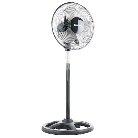 Impress Mighty Mite 10 Inch 3 Speed High Velocity Standing Fan in Black IM-714B