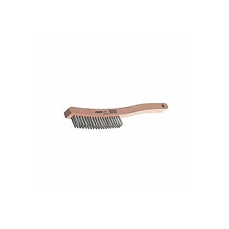 Osborn Curved Handle Wire Scratch Brushes, SS, 1-1/8'' trim lg., 13-3/4'' o'all lg., wood handle, 12PK 0008300700