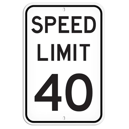 Primeguard Speed Limit 40, 12'' x 18'' PSS1039R