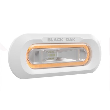 Black Oak Led Black Oak Low Pro Marine Spreader Light - Flush Mount - White Housing - Amber LED MLPS-FA