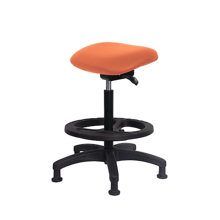 Blue Ridge Ergonomics Vinyl Sit-Stand-Standing Height with Black Foot Ring Stat Glides in Orange Kist Trailblazer Vinyl VSTSS-RG-BF-RG-8613
