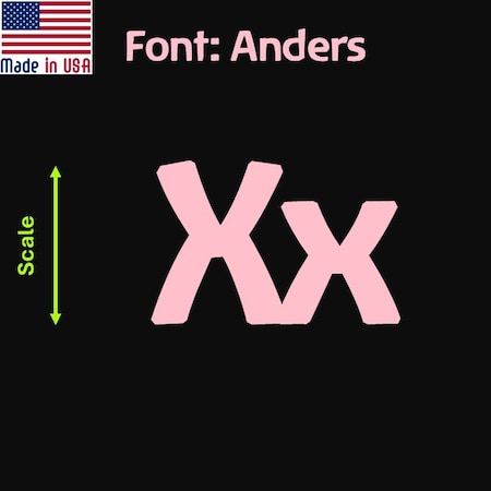 Aacc Self-Adhesive Vinyl Letter: x, Scale: 5 in. Color: Pink Font: Anders by, 8PK AACC-Anders-lx-Pink-I5x8