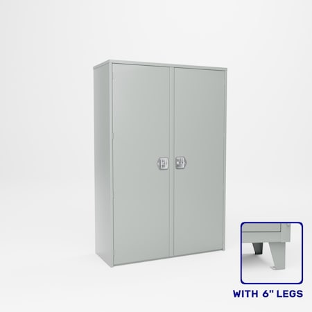 Pucel Two Door Center Partition Cabinet, 48 in W x 78 in H x 19 in D, Gray HDSC-4872-19-8L-CP