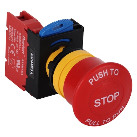 Dayton Emergency Stop Push Button, Plastic, IP67 GGS_116329