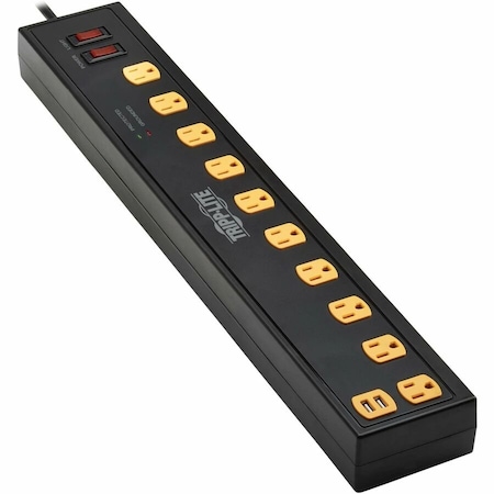 Tripp Lite OutletStrip, Black, 24-19/32in, 10Outlets TLP1010USB