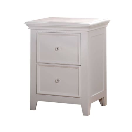 Homeroots 27" White Two Drawers Nightstand 374199