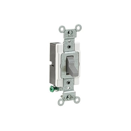 Leviton Toggle Switch, 20 Amp, 120/277 Volt, Gray CS120-2GY