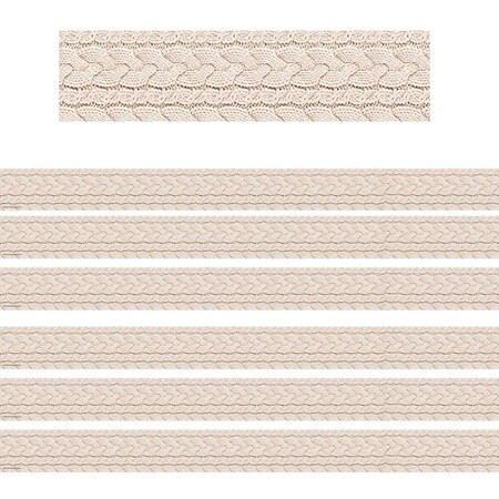Teacher Created Resources Cable Knit Sweater Straight Border Trim, 35 Feet Per Pack, 6PK TCR6745