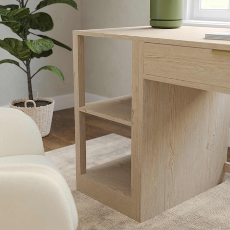 Martha Stewart Kayden Home Office Modular 2 Tier Bookshelf in Light Natural NAN-FY-23042-SF-LNT-MS