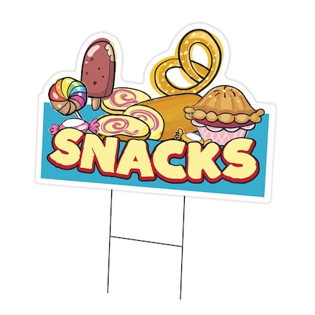 Signmission Snacks Die Cut Yard Sign & Stake outdoor plastic coroplast window, C-DC-1216-DS-Snacks19 C-DC-1216-DS-Snacks19