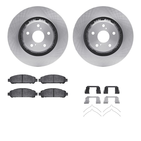 Dynamic Friction Co DFC Rotors with EURO 5000 Ceramic Brake Pads includes Hardware 6612-76011