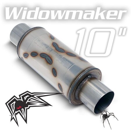 Black Widow Exhaust 10 in. Widowmaker Series 2.5 in. Center - Center Muffler BWEBW0013-2