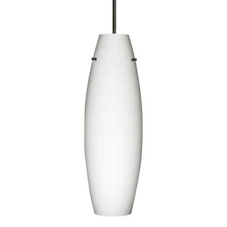 Besa Lighting Besa Suzi 18 Pendant, Opal Matte, Black Finish, 1x 11W LED 1JT-412707-LED-BK