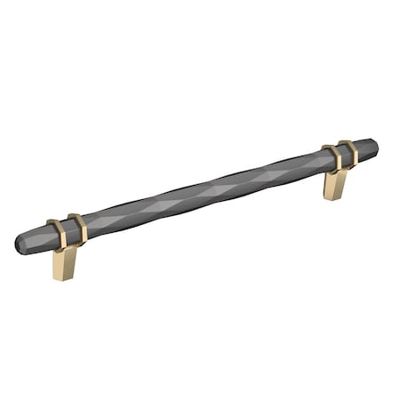 Amerock London 8 in 203 mm Center-to-Center Black Chrome/Golden Champagne Cabinet Pull BP36663BCRBBZ