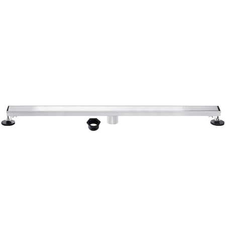 Kingston Brass 60-Inch Stainless Steel Linear Shower Drain with Reversible Tile Insert and Flat Grate BSF6021