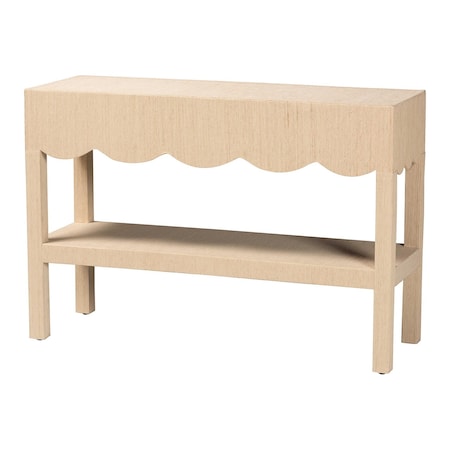 Bali & Pari Mason Grasscloth Console Table with Scalloped Apron 266-14584-ZORO