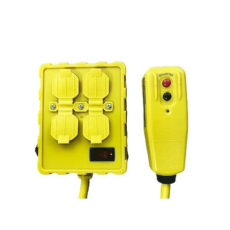 Zoro Select GFCI, Yellow, 6 ft, 4 Outlet, 12 AWG 875LG7