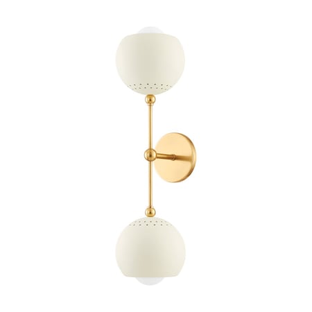 Mitzi Saylor 2 Light Wall Sconce 4.25 In. Aged Brass/Soft Cream H832102-AGB/SCR