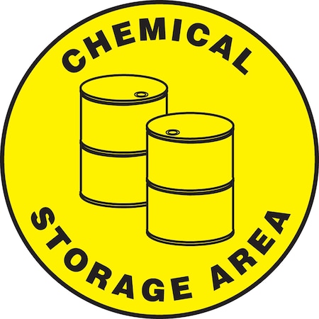 Accuform Slip-Gard Round Floor Sign, 17 in H, 17 in W, Vinyl, Circle, English, MFS1217 MFS1217