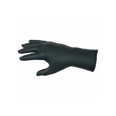 Mcr Safety Nitrile Disposable Gloves, NitriShield Stealth Xtra, Rolled Cuff, Unlined, X-Large, Black, 6 mil, 100PK 127-6062XL