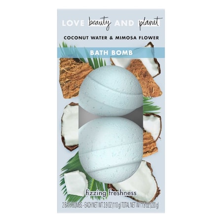 Love Beauty & Planet Fizzing Freshness Coconut Water & Mimosa Flower Bath Bomb, 2 count, 12PK 67658219