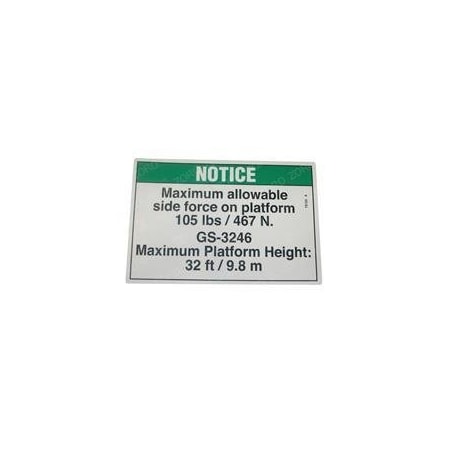 Genie REPLACEMENT DECAL NOTICE SIDE FRC 3246ANSI 72120