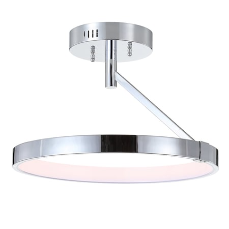 Jonathan Y Owen 17.5 in. Dimmable Integrated LED Metal Semi-Flush Mount, Chrome JYL7016A
