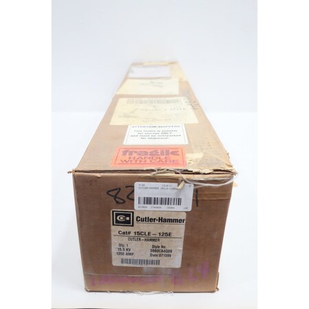 Eaton Cutler-Hammer MEDIUM VOLTAGE FUSE 125A AMP 15.5KV-AC 15CLE-125E